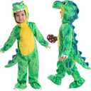 Spooktacular Creations Halloween Dinosaur Costume Kids, T-Rex Costume Outfit with Egg for Toddler Child Dress Up Party (1824 (18-24 MOS), Green)