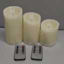 Zonon 21.6" Wedding Candle Centerpiece with Eucalyptus Leaves and Roses 3 Wedding Pillar Candle Holder Tabletop Decoration for Home Table Party Decoration (Eucalyptus and Roses)