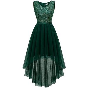 BeryLove Cocktail Formal Dresses 2025 Wedding Guest Party Prom Sleeveless Lace High Low Christmas Dress M