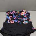 Aqua Eve Women Two Piece Plus Size Tankini Strapless Bathing Suits Bandeau Swimsuits with High Waisted Bottom (Colorful Floral) 22W