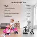 12V Electric Wiggle Car,Wiggle Car for Kids with Bottom Flashing Light,2 Speeds,Kids Ride On Toys with Sticker,9 Color Modes,Flashing Wheels, Bluetooth,Pedal,for Age 3+,150 Lbs,Pink, 30.91 inches x 12.99 inches x 16.54 inches