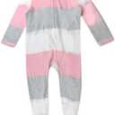 HonestBaby Sleep & Play Footed One-Piece Pajama Sleeper 100% Organic Cotton, Baby Girls 0-3M