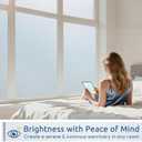 rabbitgoo Frosted Glass Window Privacy Film, No Glue, Anti-Glare Heat Blocking, Easy to Install, Renter Friendly Removable Opaque Bathroom Window Clings for Glass, 35.4" x 118.1"