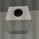 MyGift Tissue Box Cover Square Vintage White and Distressed Gray Wood Bathroom Tissue Box Dispenser Holder with Slide-Out Bottom Panel, Farmhouse Tissue Box Holder 5.5 x 5.5 x 6.3 Inches