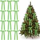 Hoteam 12pcs Large Furry Christmas Bows 11 x 18 Inch Faux Fur Tree Topper Decorations Rustic Fluffy Ornaments for Christmas Tree Wreath Door Porch Farmhouse Holiday Party Decor(Green)