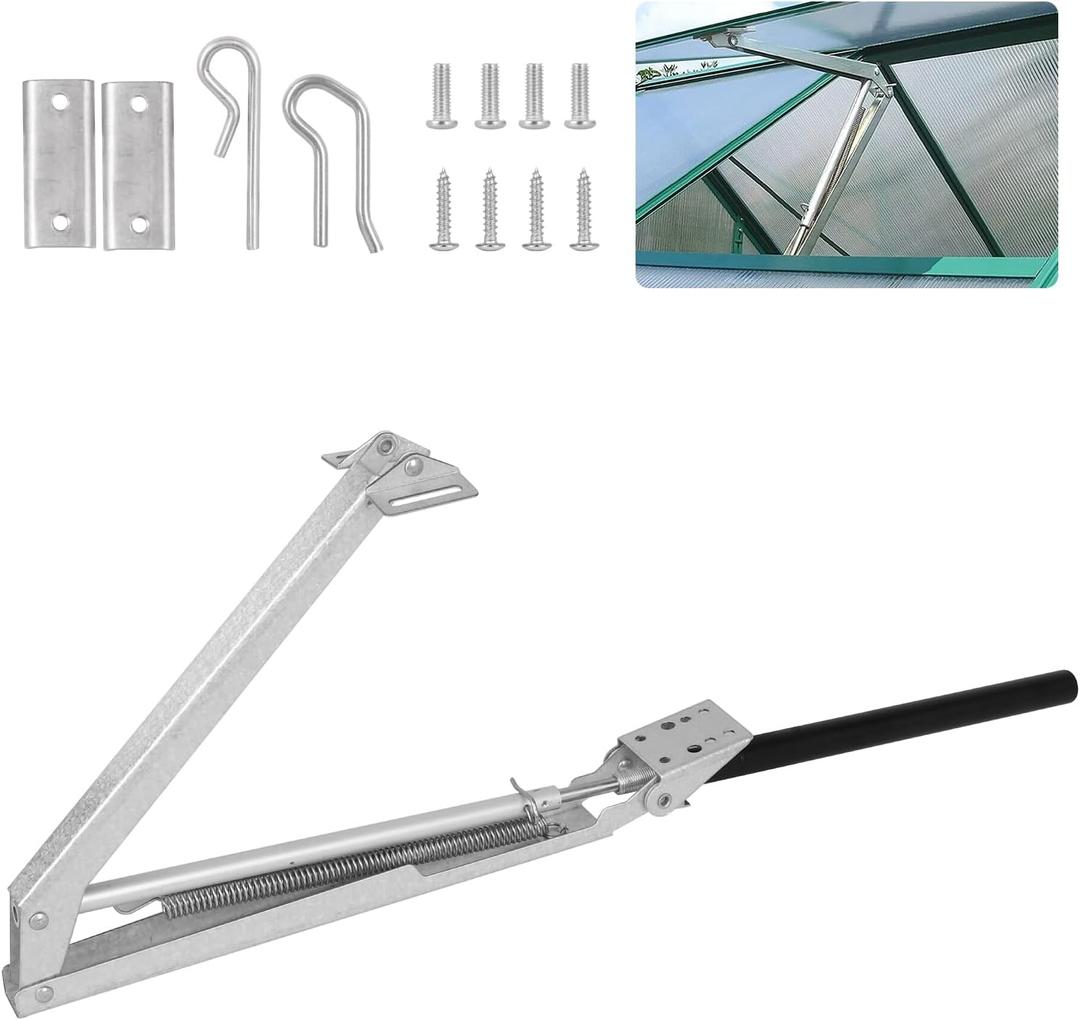 Greenhouse Vent Automatic Opener Solar Heat Sensitive, Auto Roof Vent Opener Greenhouse Accessories Roof Vent Auto Opener, Greenhouse Window Opener Ventilation, Lifts 15 Lbs (1, Shiny Silver)