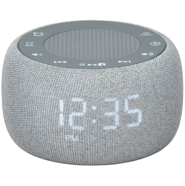  Gentle Wake Alarm White Noise Machine Digital Round Tabletop Modern with Alarm