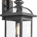 Darkaway Dusk to Dawn Outdoor Lights Fixture Wall Mount,Large 22inch Exterior Wall Light with Seeded Glass Waterproof Black Outside Wall Sconce for House Porch Hallway Garage