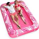 Inflatable Tanning Pool Lounger Float - Jasonwell 4 in 1 Sun Tan Tub Sunbathing Pool Lounge Raft Floatie Toys Water Filled Tanning Bed Mat Pad for Adult Blow Up Kiddie Pool Kids Ball Pit Pool (XX-Large, Rose Pink)