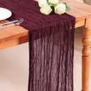 Snowkingdom Burgundy Red Easter Spring Table Runner, 10 Ft Cheesecloth Gauze Rustic Boho Cheese Cloth Runner for Wedding Birthday Bridal Baby Shower Christmas Holiday Long Sheer Home Decorations