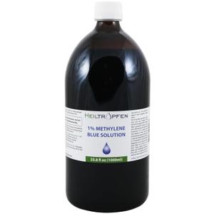 Methylene Blue 1% Solution 33.8 Fl Oz - 1000 ml | Ultra High Purity | USP Pharma Grade Ingredients - Third-Party Tested | Formaldehyde Free | Glass Bottle | Heiltropfen