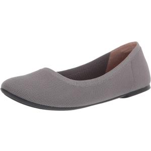 Amazon Essentials Women's Knit Ballet Flat (9, Light Grey)
