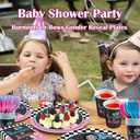 350 PCS Burnouts or Bows Gender Reveal Decorations for 50 Guests，Boy or Girl Gender Reveal Party Supplies Inclide Plates and Napkins,Cups Disposable Cutlery
