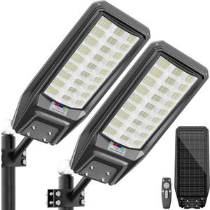 9500W Solar Street Light Outdoor Waterproof, 250000LM Large Commercial Light Solar Powered Dusk to Dawn LED Security Flood Lights with Remote/Motion Sensor, IP67 for Parking Lot/Garden/Yard