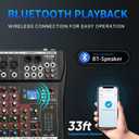 FULUODE 12 Channel Mixer Audio Console, CT-120S Professional Music Mixer DJ Mixing Board with Reverb Bluetooth MP3 Player 48V Phantom Power Supply USB Recording for Studio Karaoke Live Performance