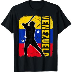 Venezuelan Baseball Player Venezuela Flag Baseball Fans T-Shirt, Size M