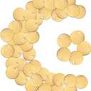 Zhengmy 50 Pcs Round Brass Tags, 1-1/4 Inch Diameter, Gold Blank Metal Stamping Key Brass Tags with Hole Engraving for Pets, Dogs, Plants, Doors