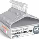 HOUSE DAY 11.4 Inch Baby Hangers 50 Pack - Plastic Kids Hangers Space Saving Thin Profile, Children Closet Organizers with Rotatable Hook of 360°, Heavy Duty for Toddler Clothes Nursery - Gray