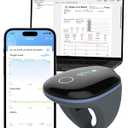 Vibeat OxyRing Continuous Pulse Oximeter - Bluetooth Oxygen Monitor with Free PC & APP Report, Wearable Finger Oxygen Meter for 16hrs Oxygen Level & Heart Rate Recording