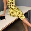 Womens Polka Dot Capri Jumpsuits Sleeveless Halter Neck Backless Summer Sexy Romper Going Out Party Club Outfits (Yellow, XL)