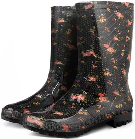 Hellorain Waterproof Rainboot for Women Lightweight PVC Women's Rain Footwear Suitable for Outdoor work Farming, Garden, Size 10