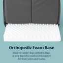 Indoor Dog House - Orthopedic Dog Tent Bed w/Egg-Crate Foam - Pet Bed with Cover Cave - Waterproof Lining - Nonskid Bottom, Ideal for Large Breeds & Fits 36-Inch Crate - 35"x22" (Charcoal)