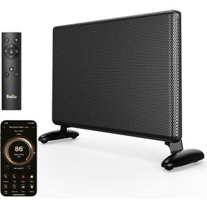 Ballu Mica Infrared Space Heater Large Room,Panel Heater with Programmable Thermostat,WiFi App Control,Portable Stand or Wall Mount, Energy Efficient Smart Quiet Heater,Work with Alexa,Black