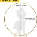 7.2 FT Round Arch Backdrop Stand, Gold Metal Circle Balloon Arch Stand Wedding Arch Frame for Ceremony Birthday Party Graduation Christmas Decoration