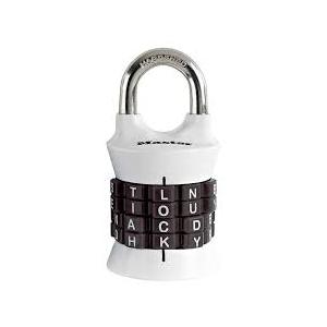 Master Lock Word Combination Lock, Set Your Own Word Letter Lock for Gym and School Lockers, Indoor Combo Padlock, Colors May Vary, 1535DWD