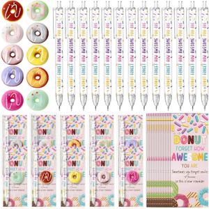 30 Sets Donuts Gifts Bulk Donuts Party Favors Inspirational Mechanical Pencil Stress Ball and Awesome Cards Office Staff Gifts for Employee Coworkers Team Group