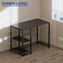 Pamray 32 Inch Small Computer Desk with Shelves, Home Office Desk with Headphone Hook for Bedroom, Study Writing PC Table for Small Spaces, Pink