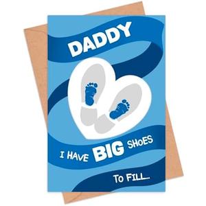 Pack of 3 Honeyplum First Fathers Day Card - Heartfelt Design From Wife, Girlfriend, Kids, Son, or Daughter - 4 x 6 Inches