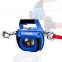 Portable Drill Winch 1000 LB Pulling Capacity with 40 Feet Alloy Steel Wire Rope | Hand Winch for Lifting & Dragging(Blue)