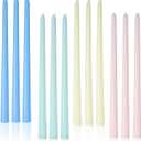 Colored Tall Taper Candles 12 inch Unscented Smokeless Long Tall Tapered Candle for Candlesticks Sticks Wedding Advent Home Decor Dinner ChristmasSet of 12