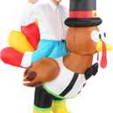 Inflatable Turkey Costume Adult Thanksgiving Funny Ride on Blow Up Outfit Men Inflatables Holiday Party Halloween (White)