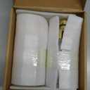 Foaming Soap Dispenser Set, 12 Oz Glass Hand Soap Dispenser with 304 Rust Proof Stainless Steel Pump, Waterproof Labels, for Bathroom Decor Kitchen College Dorm, Clear Gold Pump 2 Pack