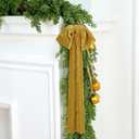 Daifunli 8 Pcs Extra Large Valentines Day Velvet Bows, 17.7 x 8.7 Vintage Raw Edge Ribbon Swag Bows for Romantic Home Decor, Door Wall Mantel Hanging Decorations(Khaki,8.7 x 17.7 x 3 in)