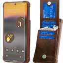 VANAVAGY Compatible for Google Pixel 7 Wallet Case for Women Men,PU Leather Magnetic Clasp Flip Folio Phone Cover with Credit Card Holder and Coin Pocket,Brown