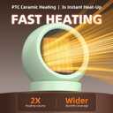 Coolfor Space Heater, 600W Ceramic Desk Heater for Indoor Use, Green