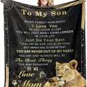 Gifts for Adult Son Blanket from Mother,to My Son Birthday Gifts for 18 Year Old Boy,Son Gifts from Mom Dad,Present for My Son Blanket from Mom 40"x50"in (Grey)