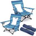 Joyfair Beach Camping Chair (2 Pack), Folding Chair for Adults (Striped), 21" W x 16" D x 20" H