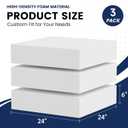 6" X 24" x 24" High Density Upholstery Foam, 3PCS Couch Cushion Replacement