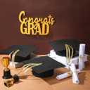 Lunmon 15 Pcs 2026 Graduation Caps Hanging Decoration, Floating Grad Hats Class of 2026 Black and Gold Tassel High School College Grad Indoor Outdoor Yard Congrats Party Supplies Favors