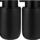Foaming Soap Dispenser Thick Ceramic Foam Hand Soap Dispenser for Bathroom or Kitchen Sink, Liquid Pump Bottles for Hand soap, Body Wash, 2 Pack Black