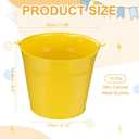 Small Metal Buckets, Mini Buckets with Handle Galvanized Colored Tin Pail Containers Basket Party Supplies - Fit for (Halloween - Classroom Crafts) 7" & 10Pcs & Yellow
