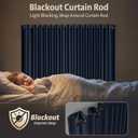 Blackout Curtain Rods, Quick-Release Wrap Around Curtain Rods for Windows 48 to 84 Inches, 1" Adjustable, Heavy Duty, Matte Black for Bedroom, Living Room