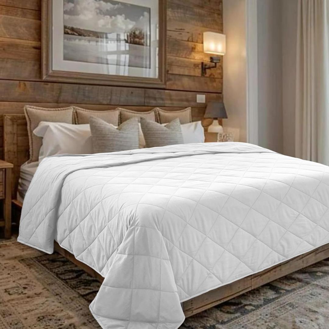 Homesmart Weighted Blanket King Size 40 lbs, (Heavy Blanket), White 104x92, Fits Standard and California King Beds