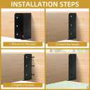 4 Pairs Deck Railing Bracket Connectors, Split Deck Rail Bracket for 2"x4",2"x6", 4"x4" Wood Post to Handrail Stair Fence Railings, Black