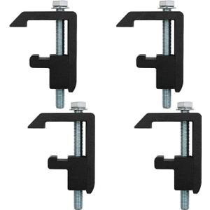 P-AC-04N Truck Cap Clamps Black, Camper Shell Clamps, Truck Topper Clamps Heavy Duty Aluminum, Truck Bed Mounting Clamps No Drill, Set of 4 for Tacoma Tundra