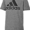 adidas Boys' Short Sleeve Aeroready Performance Logo Tee T-Shirt (Gray)